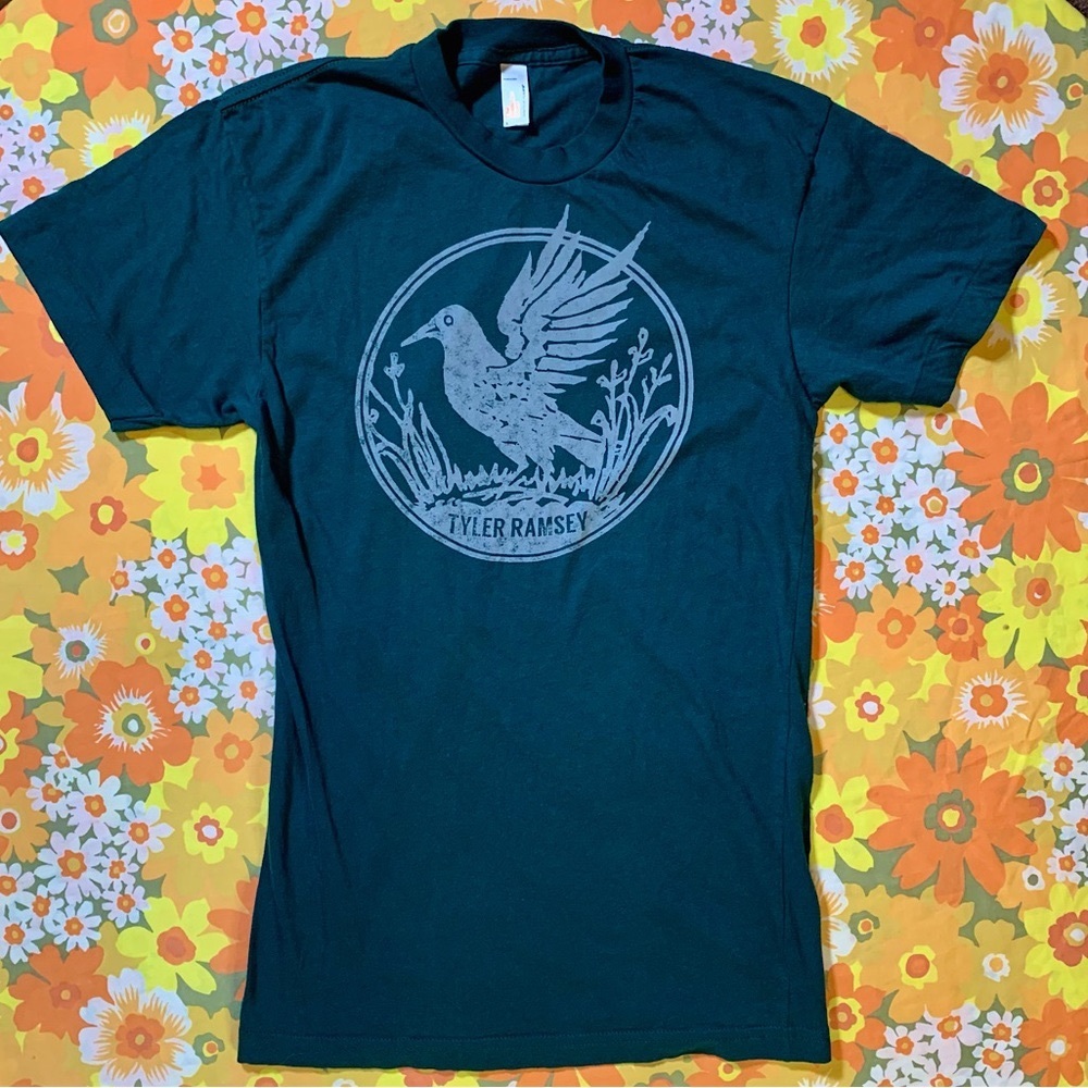 Tyler Ramsey Teal Blackbird Band Tee American Apparel Summer Shirt Women’s Small